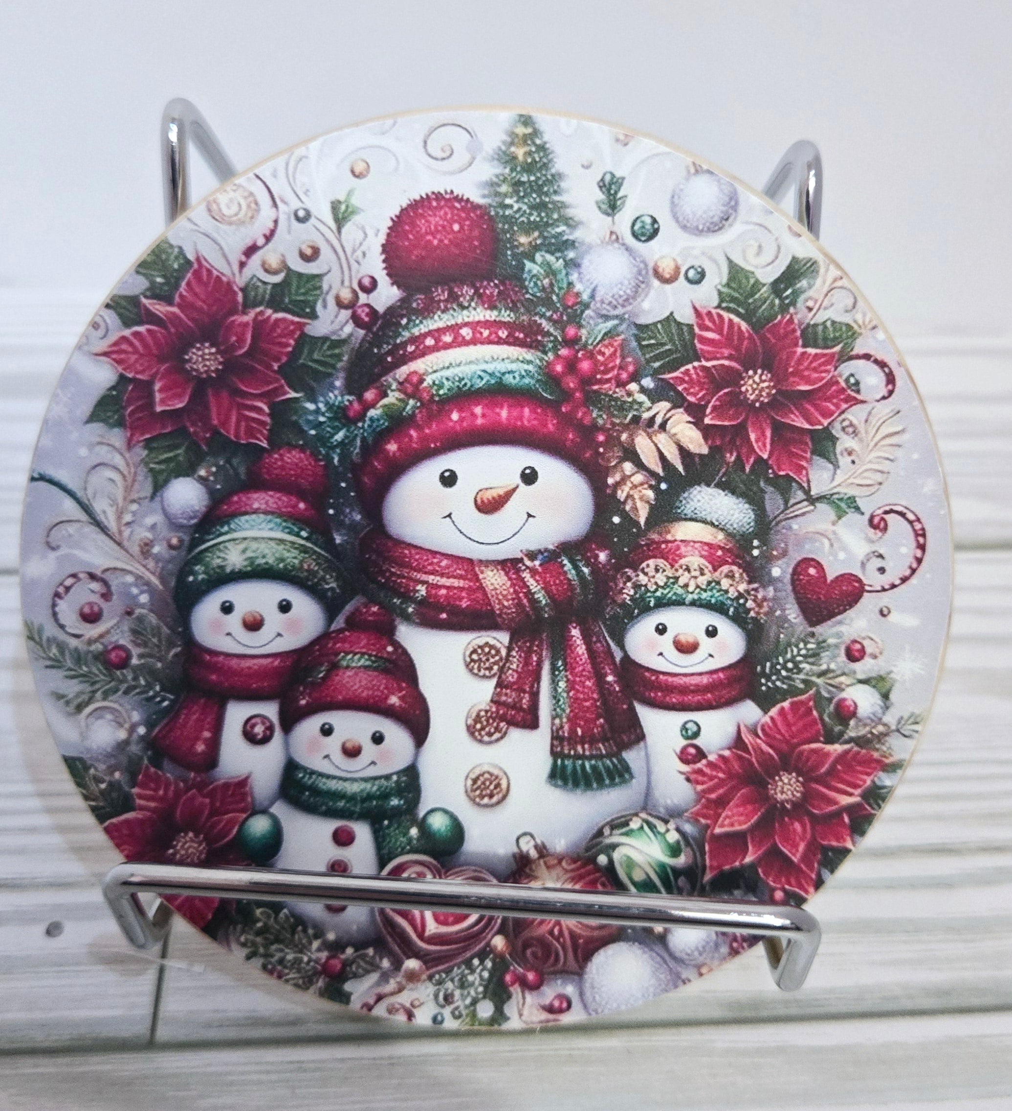 Snow man family coaster