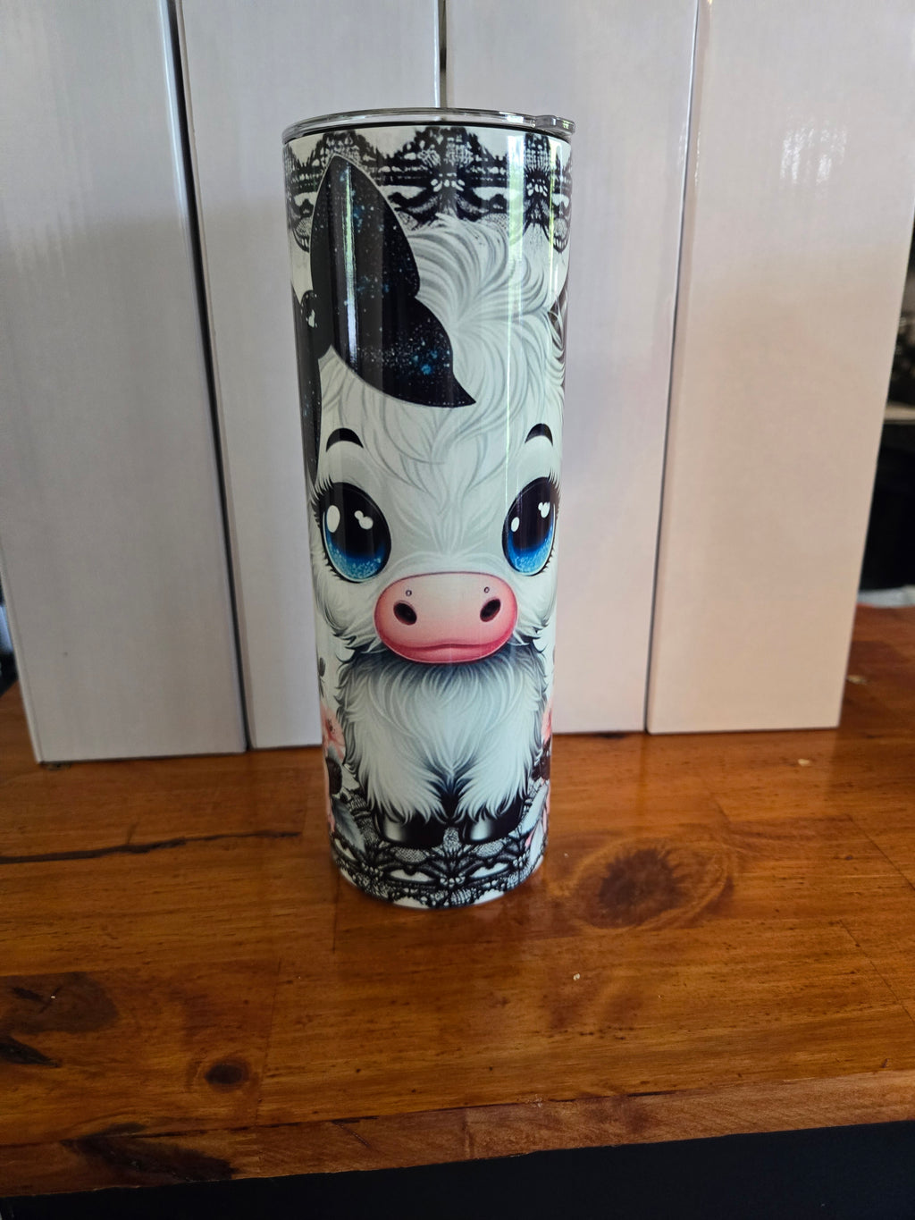 Goth cow tumbler