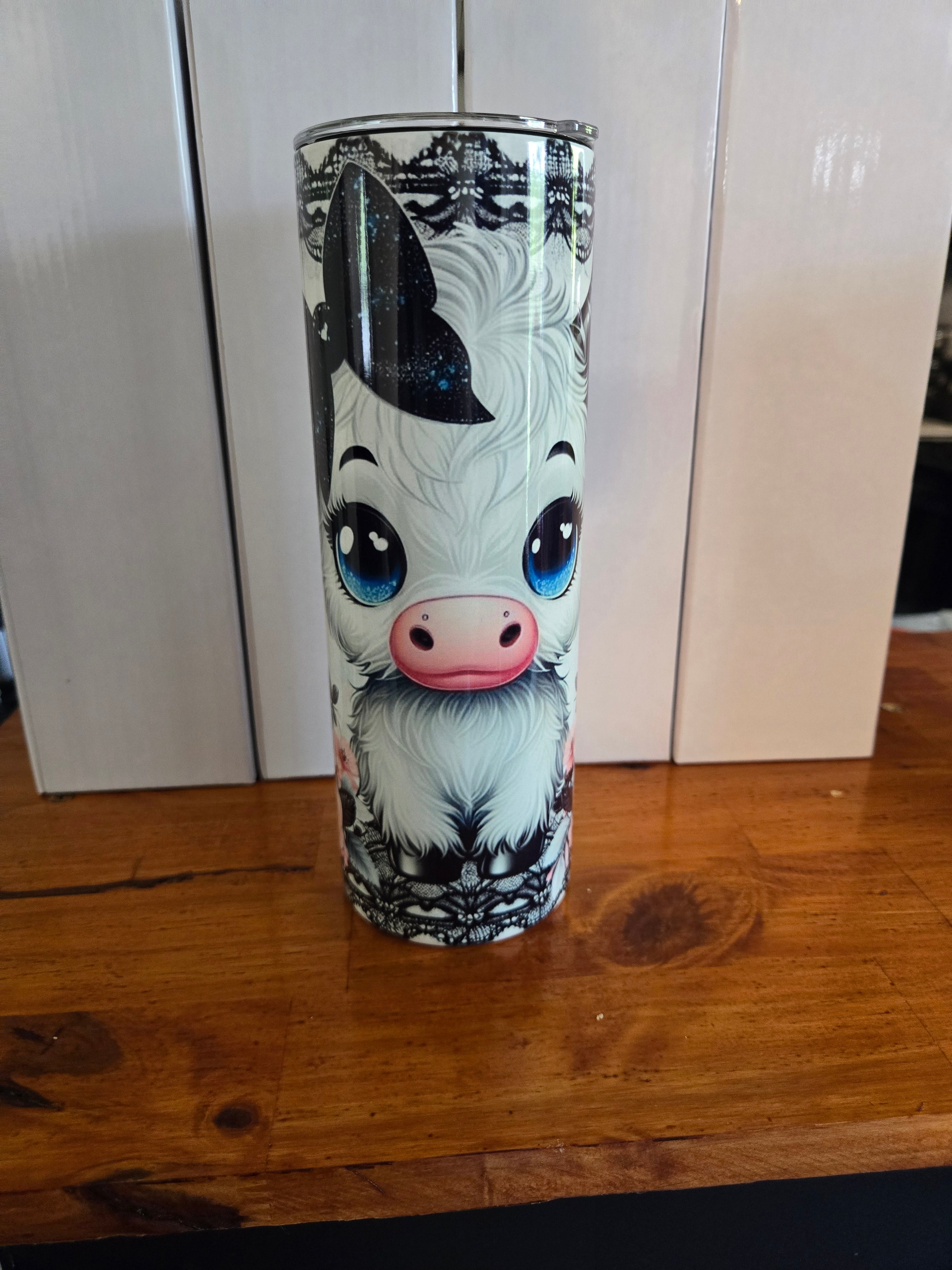 Goth cow tumbler