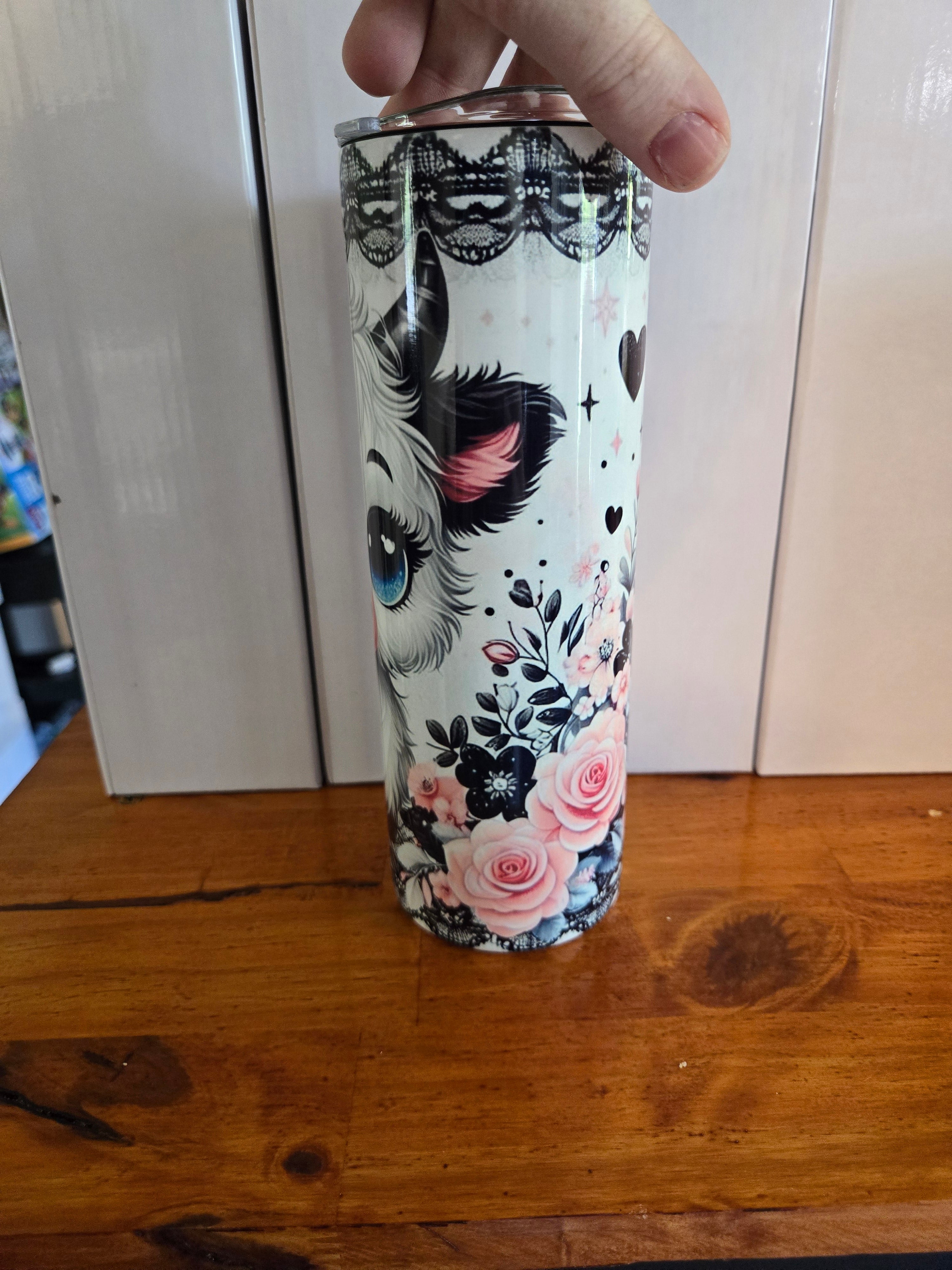 Goth cow tumbler